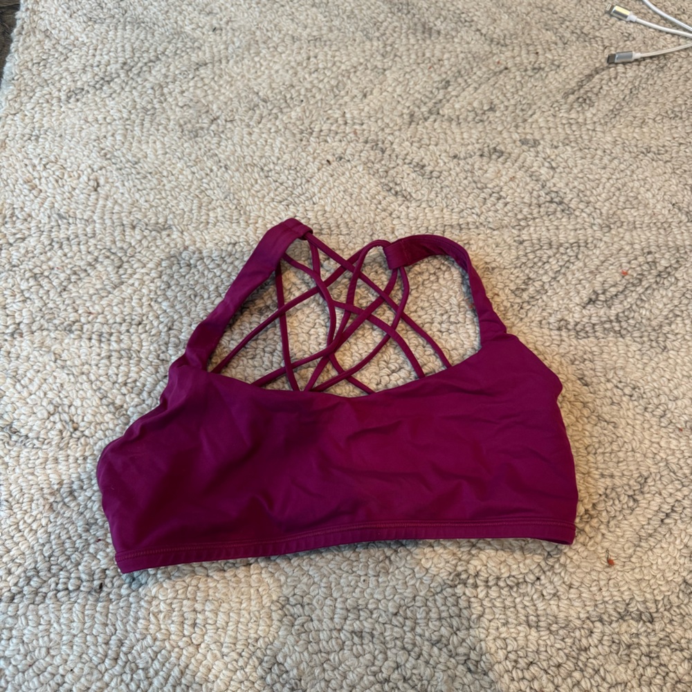 Burgundy lululemon free to be bra